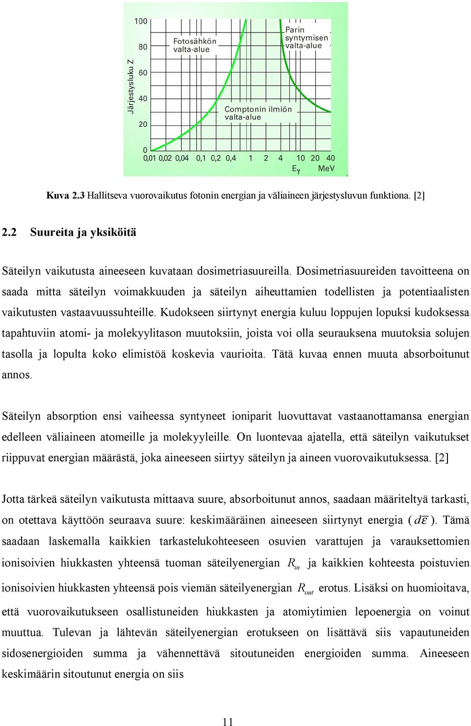 Kudokseen siirtynyt energia kuluu loppujen lopuksi kudoksessa tapahtuviin atomi ja molekyylitason muutoksiin, joista voi olla seurauksena muutoksia solujen tasolla ja lopulta koko elimistöä koskevia