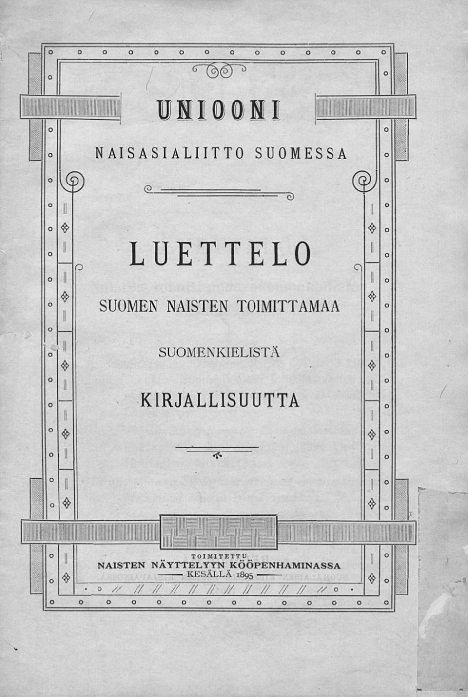 SUOMENKIELISTÄ KIRJALLISUUTTA