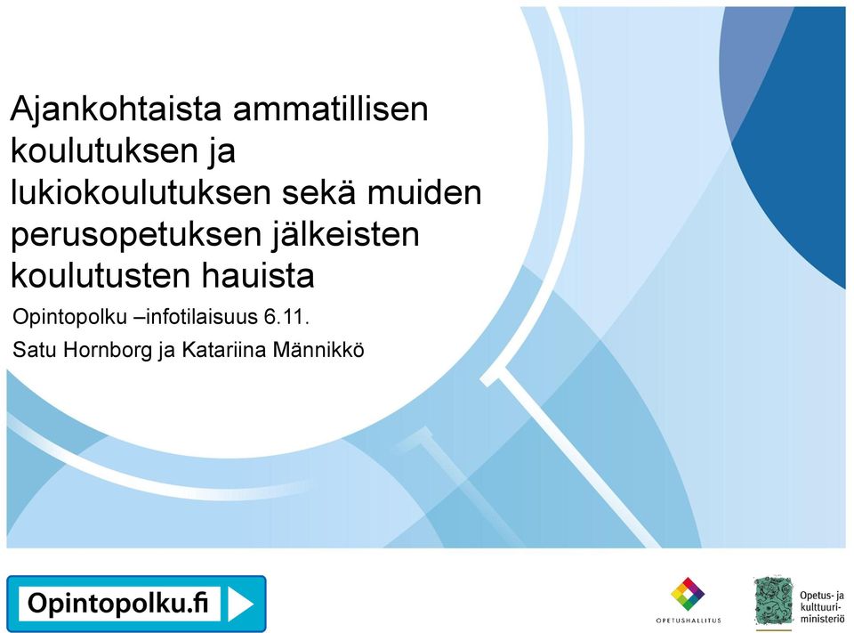 jälkeisten koulutusten hauista Opintopolku