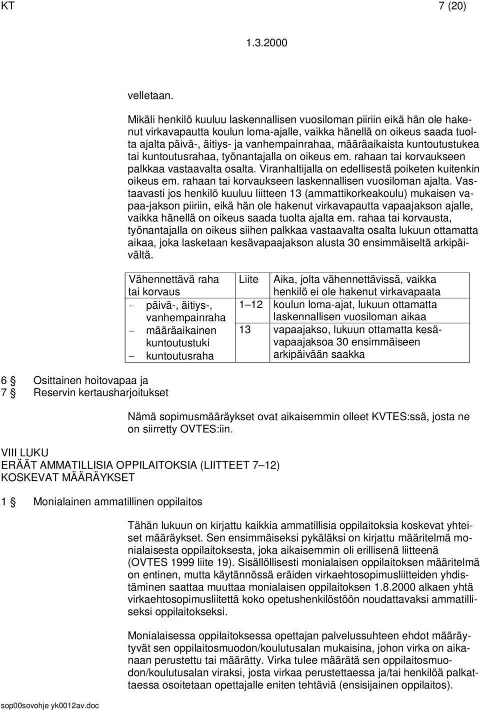 määräaikaista kuntoutustukea tai kuntoutusrahaa, työnantajalla on oikeus em. rahaan tai korvaukseen palkkaa vastaavalta osalta. Viranhaltijalla on edellisestä poiketen kuitenkin oikeus em.