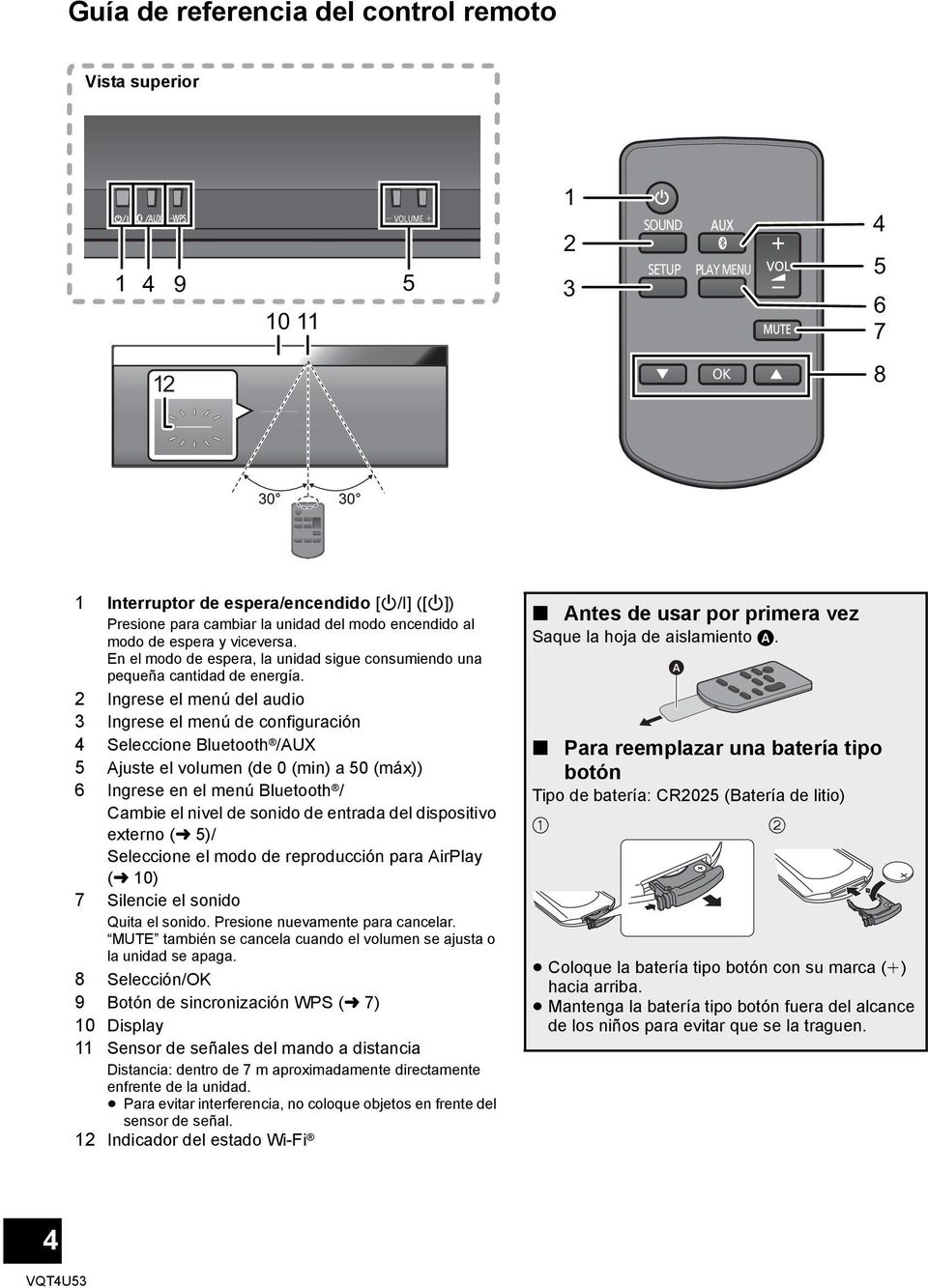 2 Ingrese el menú del audio 3 Ingrese el menú de configuración 4 Seleccione Bluetooth /AUX 5 Ajuste el volumen (de 0 (min) a 50 (máx)) 6 Ingrese en el menú Bluetooth / Cambie el nivel de sonido de