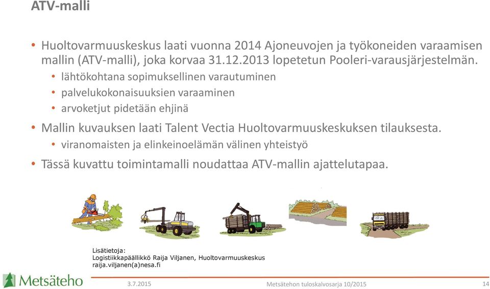 lähtökohtana sopimuksellinen varautuminen palvelukokonaisuuksien varaaminen arvoketjut pidetään ehjinä Mallin kuvauksen laati Talent Vectia