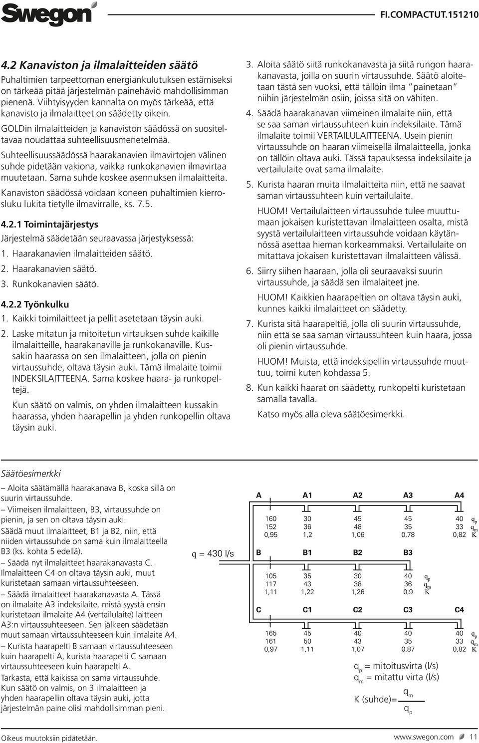 Suhteellisuussäädössä haarakanavien ilmavirtojen välinen suhde pidetään vakiona, vaikka runkokanavien ilmavirtaa muutetaan. Sama suhde koskee asennuksen ilmalaitteita.