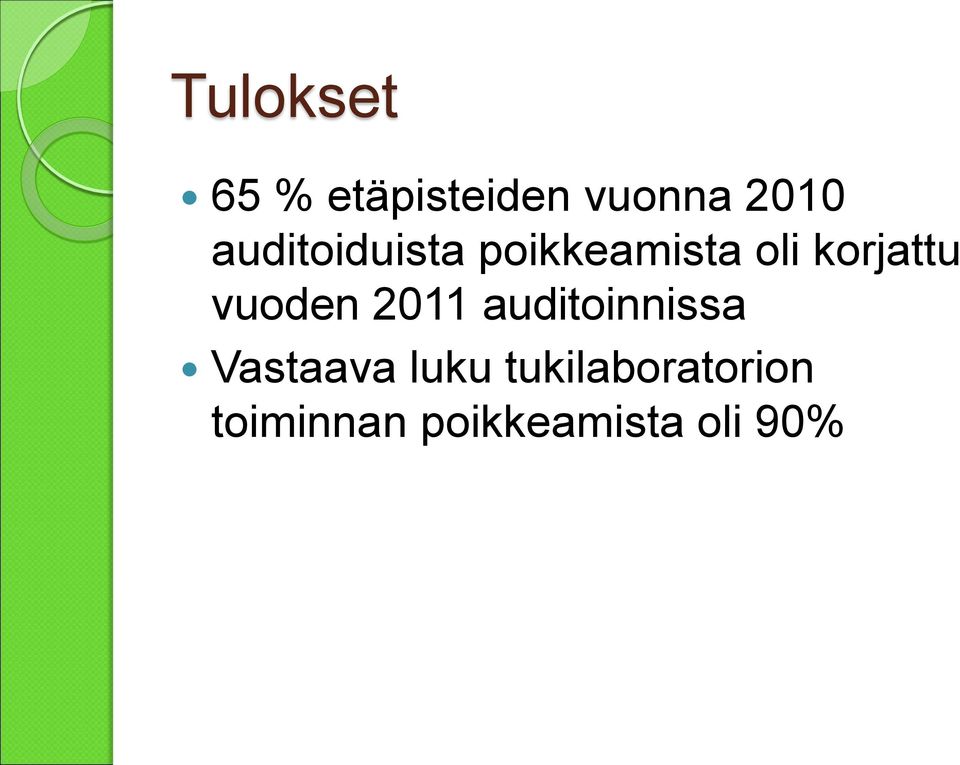 vuoden 2011 auditoinnissa Vastaava luku