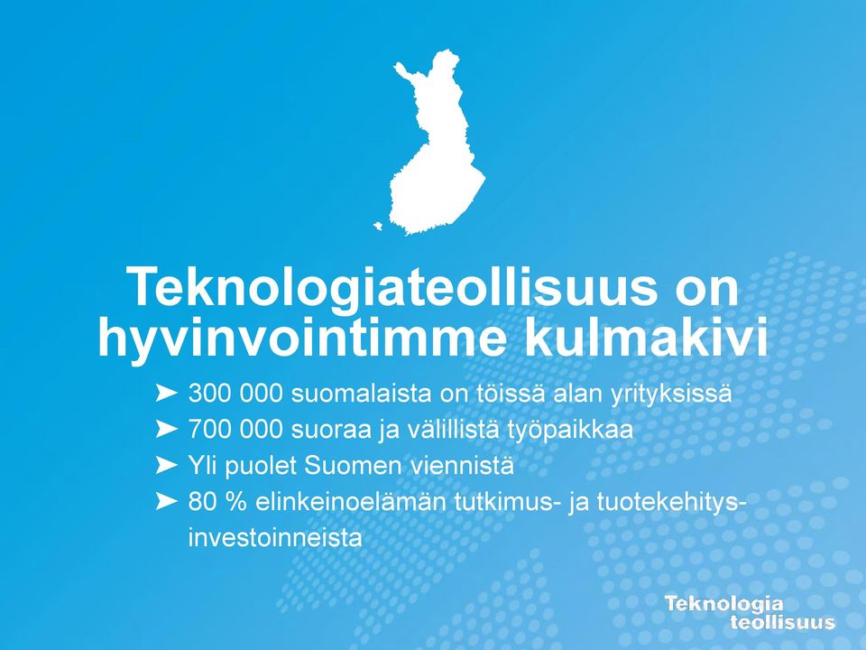 välillistä työpaikkaa Yli puolet Suomen viennistä 80 %