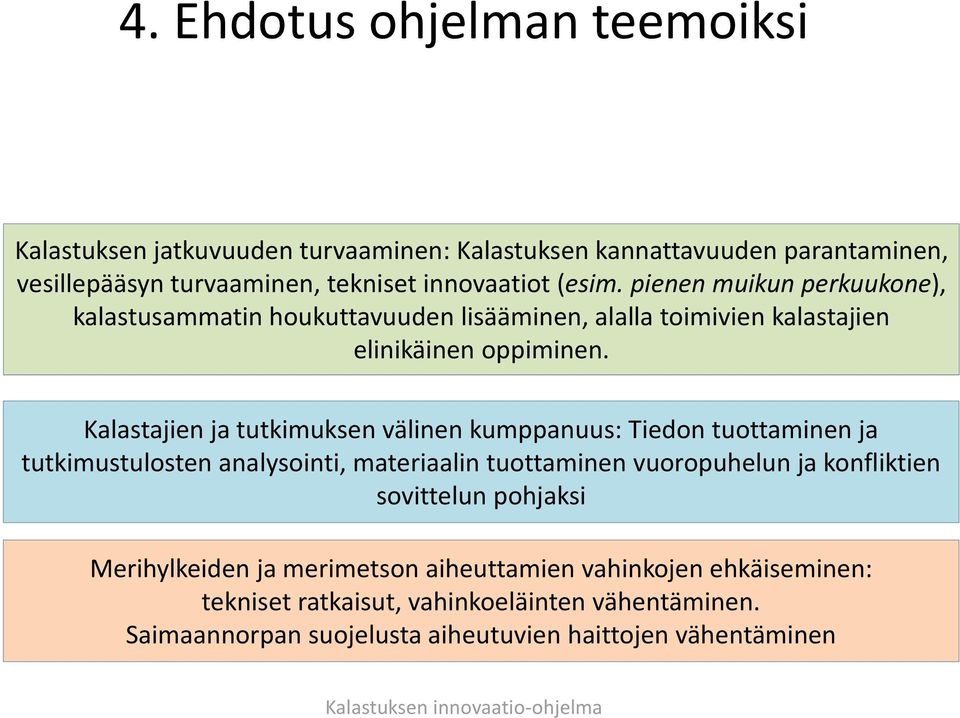 Kalastajien ja tutkimuksen välinen kumppanuus: Tiedon tuottaminen ja tutkimustulosten analysointi, materiaalin tuottaminen vuoropuhelun ja konfliktien