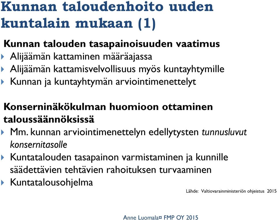 taloussäännöksissä Mm.