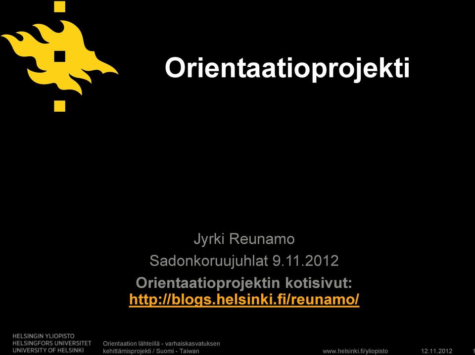 2012 Orientaatioprojektin kotisivut: