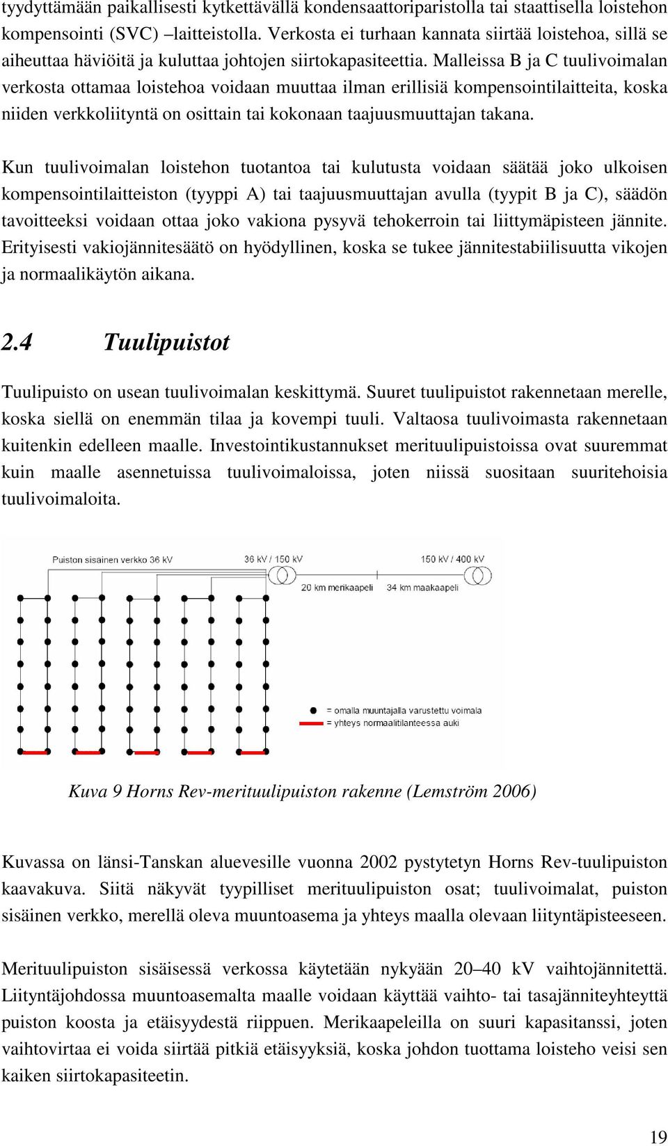 Malleissa B ja C tuulivoimalan verkosta ottamaa loistehoa voidaan muuttaa ilman erillisiä kompensointilaitteita, koska niiden verkkoliityntä on osittain tai kokonaan taajuusmuuttajan takana.