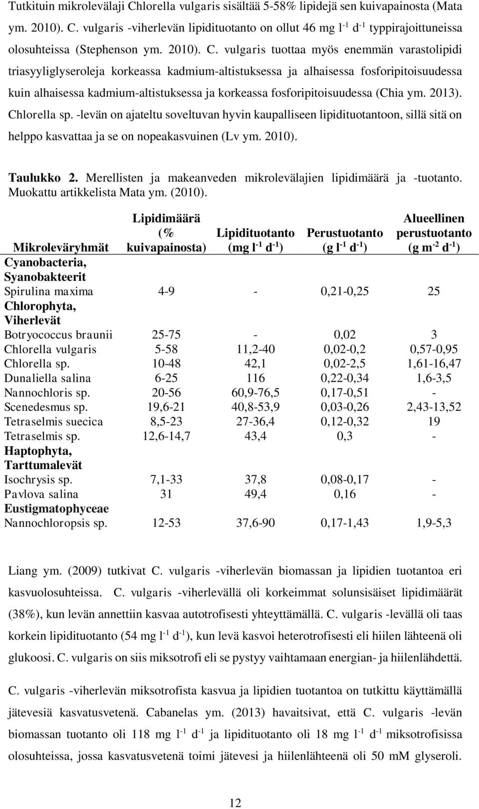 vulgaris tuottaa myös enemmän varastolipidi triasyyliglyseroleja korkeassa kadmium-altistuksessa ja alhaisessa fosforipitoisuudessa kuin alhaisessa kadmium-altistuksessa ja korkeassa