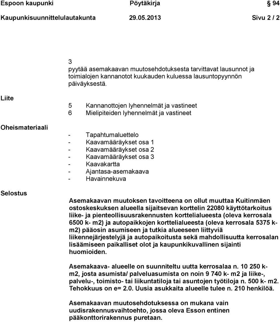 osa 3 - Kaavakartta - Ajantasa-asemakaava - Havainnekuva Asemakaavan muutoksen tavoitteena on ollut muuttaa Kuitinmäen ostoskeskuksen alueella sijaitsevan korttelin 22080 käyttötarkoitus liike- ja