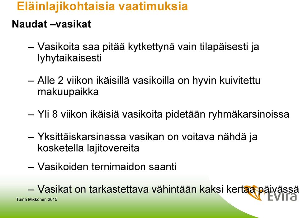 ikäisiä vasikoita pidetään ryhmäkarsinoissa Yksittäiskarsinassa vasikan on voitava nähdä ja