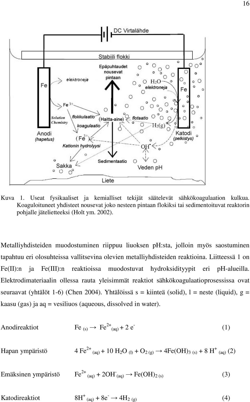 Metalliyhdisteiden muodostuminen riippuu liuoksen ph:sta, jolloin myös saostuminen tapahtuu eri olosuhteissa vallitsevina olevien metalliyhdisteiden reaktioina.