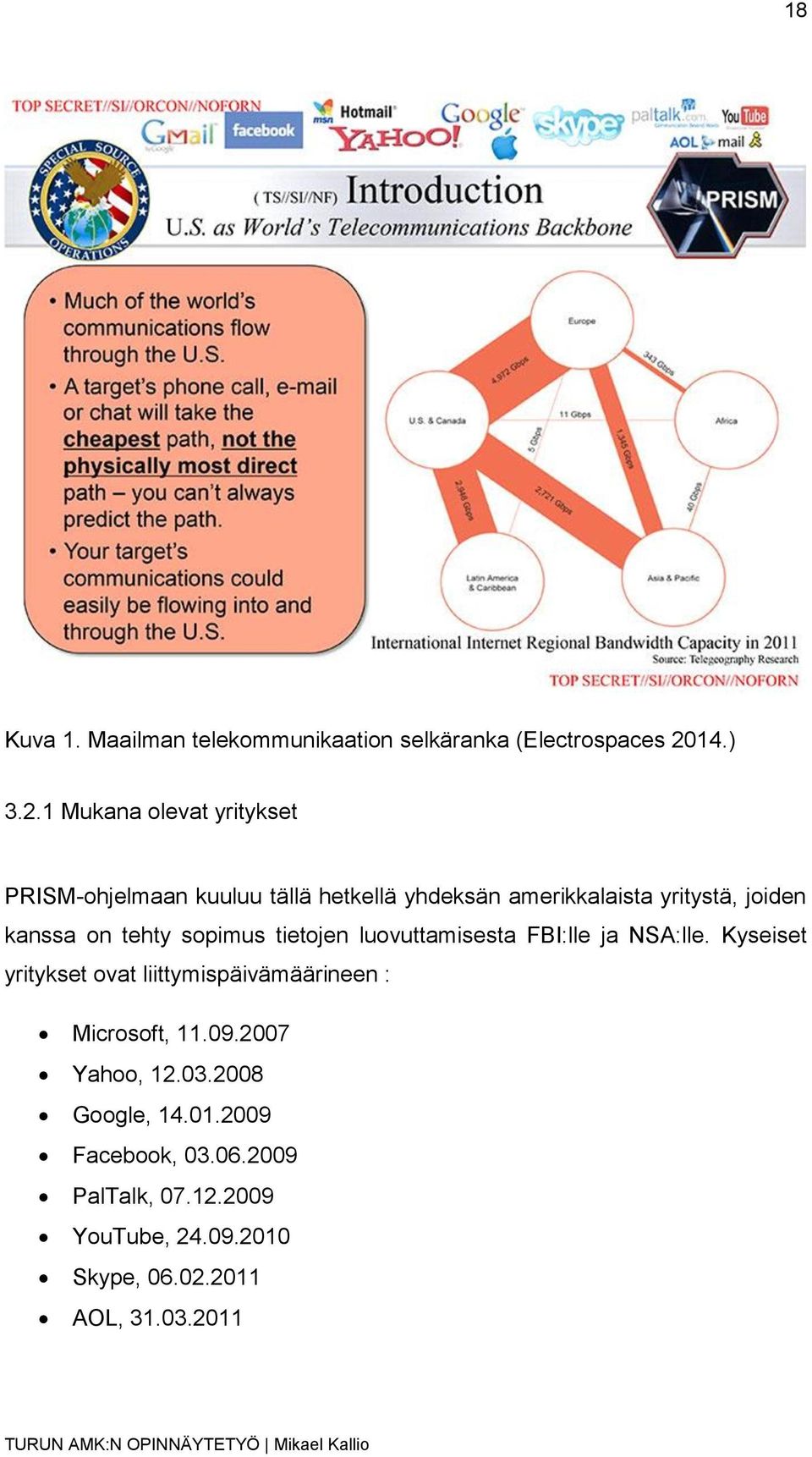 1 Mukana olevat yritykset PRISM-ohjelmaan kuuluu tällä hetkellä yhdeksän amerikkalaista yritystä, joiden kanssa