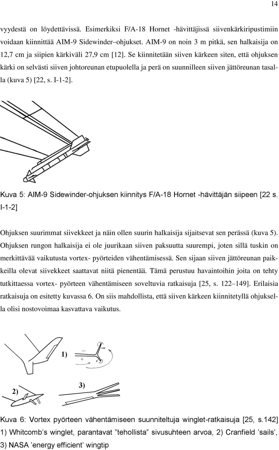 Se kiinnitetään siiven kärkeen siten, että ohjuksen kärki on selvästi siiven johtoreunan etupuolella ja perä on suunnilleen siiven jättöreunan tasalla (kuva 5) [22, s. I-1-2].