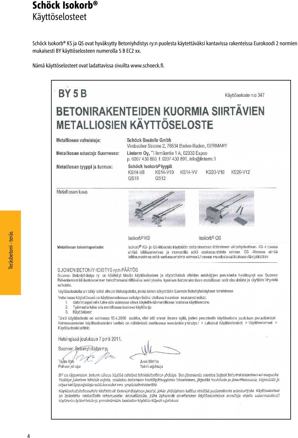 rakenteissa Eurokoodi 2 normien mukaisesti BY käyttöselosteen