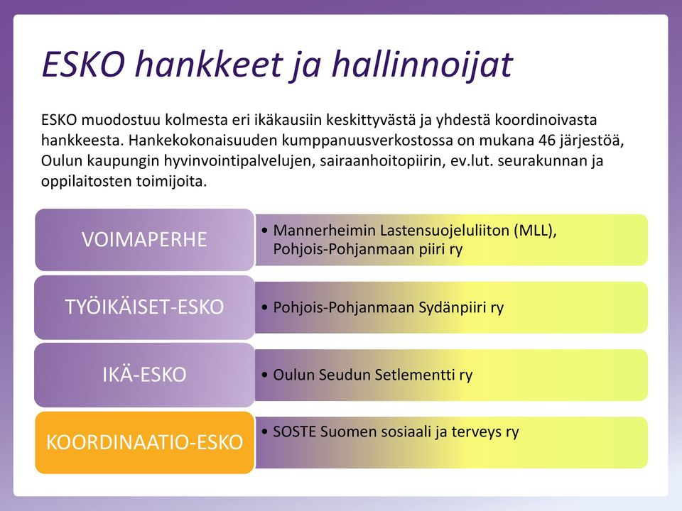 lut. seurakunnan ja oppilaitosten toimijoita.