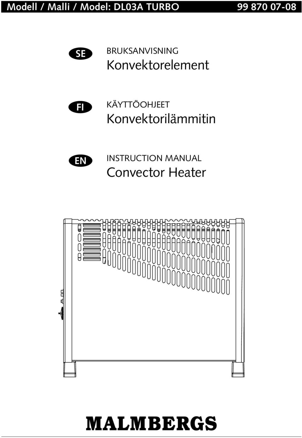 Konvektorelement FI KÄYTTÖOHJEET