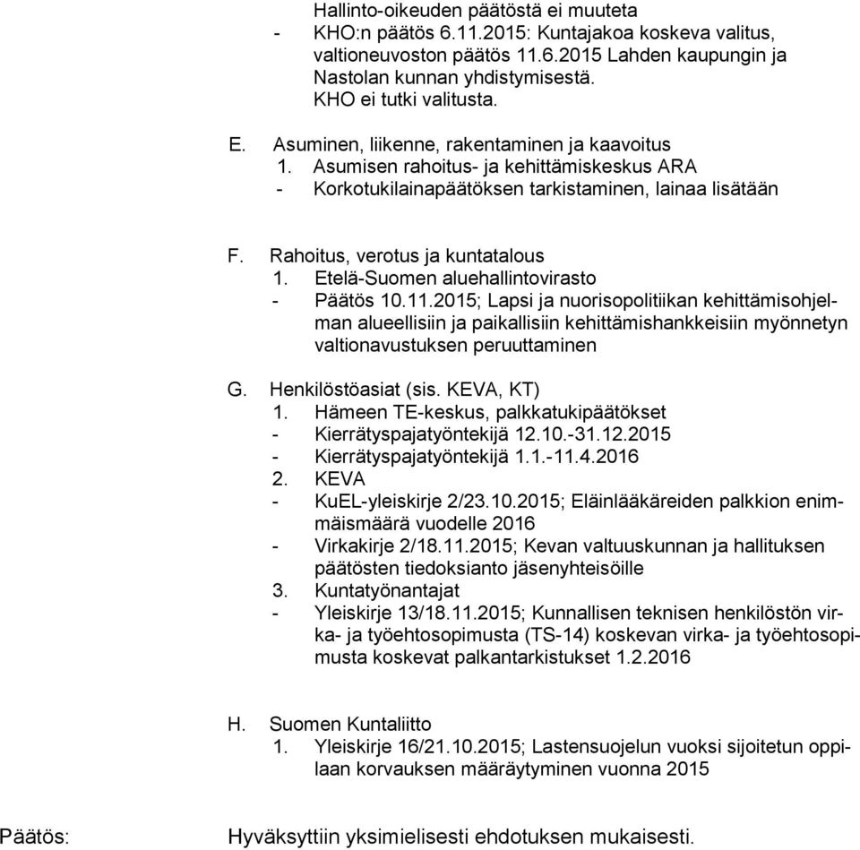 Etelä-Suomen aluehallintovirasto - Päätös 10.11.