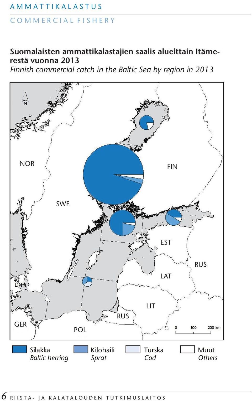 Baltic Sea by region in 213 NOR FIN SWE EST LAT RUS GER POL RUS LIT Silakka Kilohaili Turska