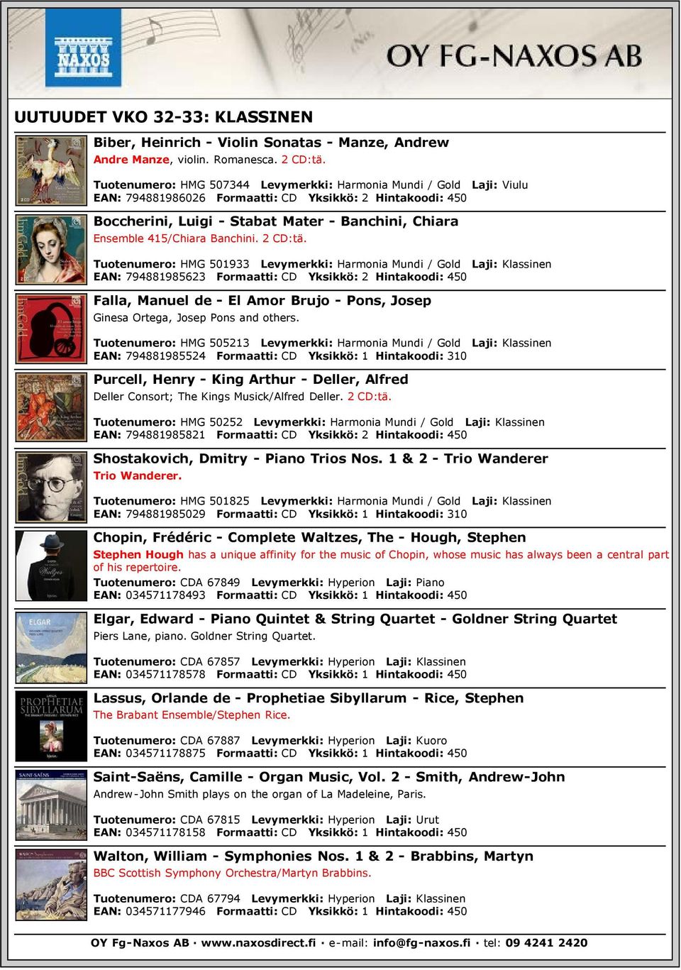 415/Chiara Banchini. 2 CD:tä.
