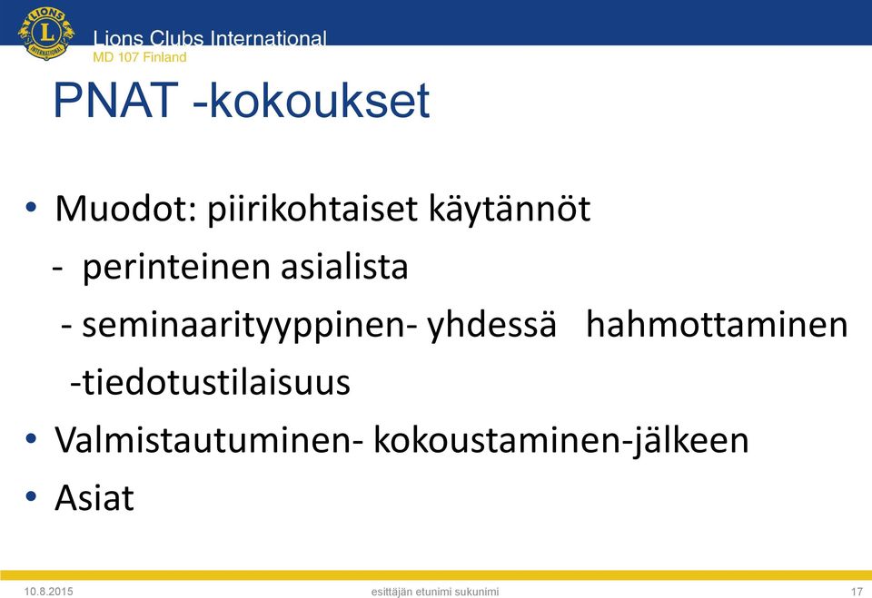 hahmottaminen -tiedotustilaisuus Valmistautuminen-