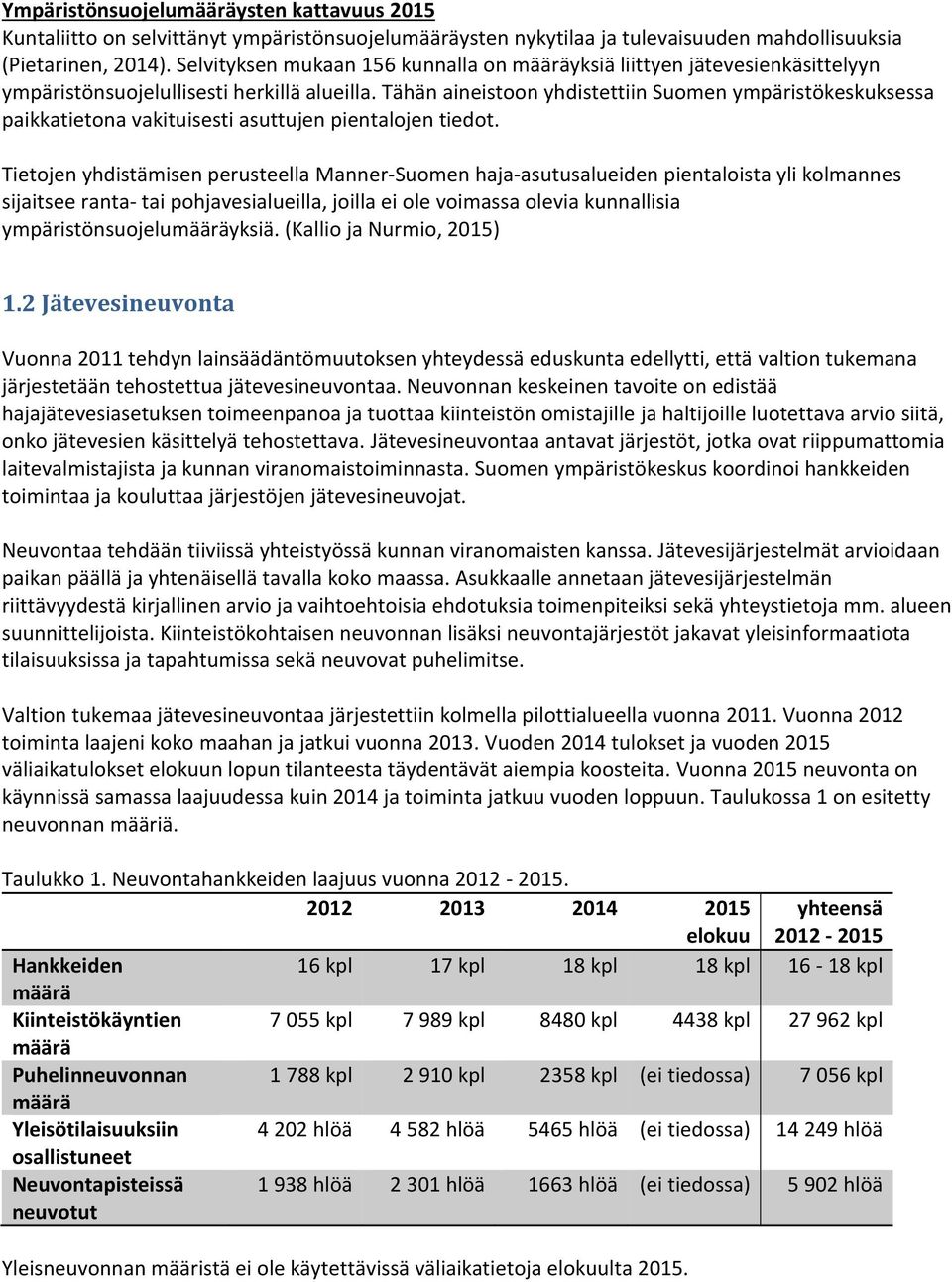 Tähän aineistoon yhdistettiin Suomen ympäristökeskuksessa paikkatietona vakituisesti asuttujen pientalojen tiedot.