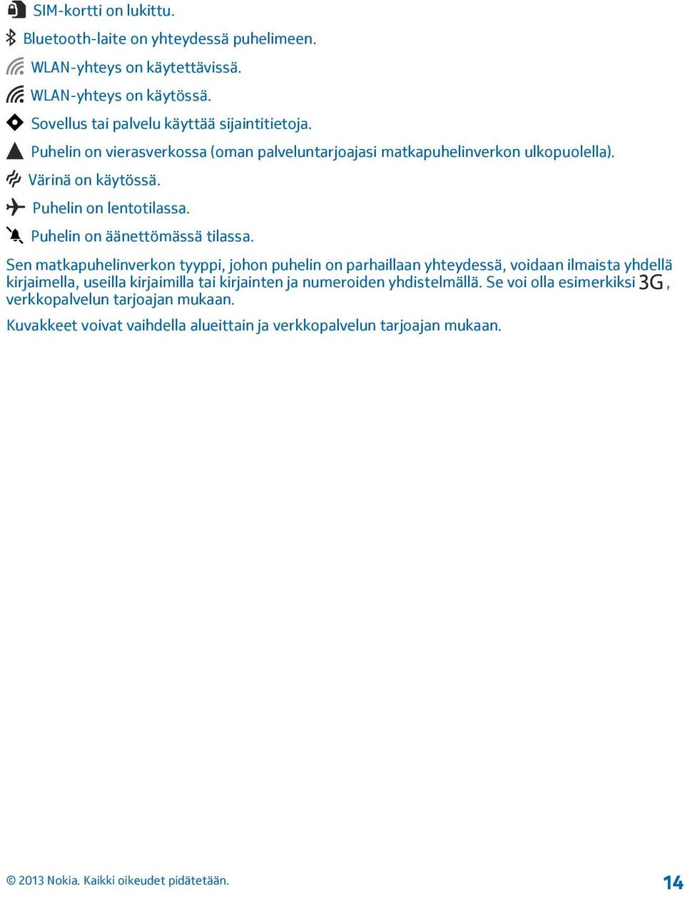 Puhelin on lentotilassa. Puhelin on äänettömässä tilassa.