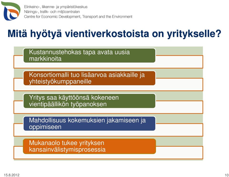 asiakkaille ja yhteistyökumppaneille Yritys saa käyttöönsä kokeneen vientipäällikön