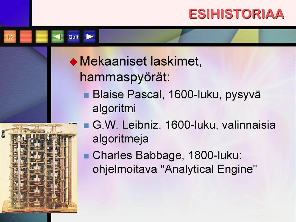 Pascal, 1600-luku, pysyvä algoritmi G.W.