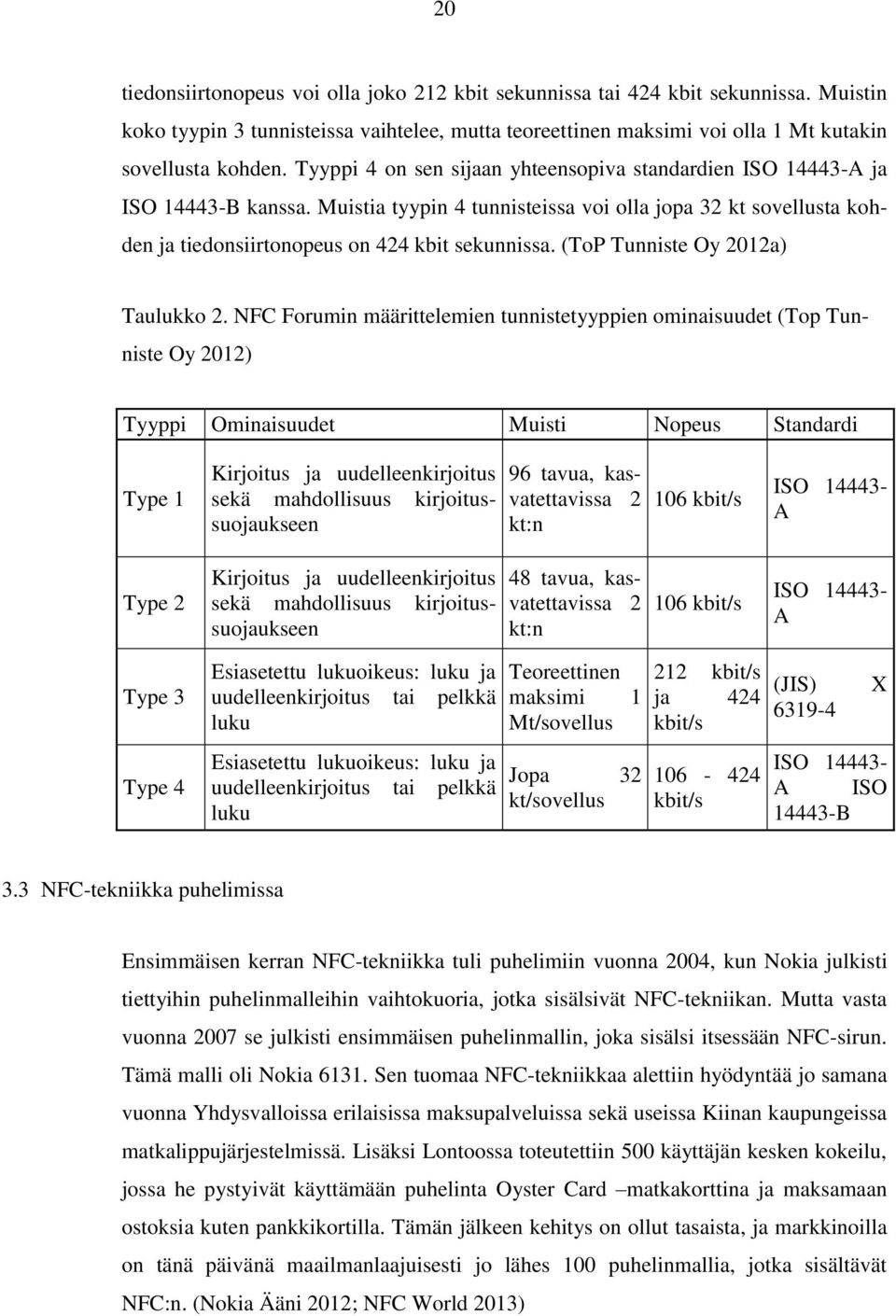 (ToP Tunniste Oy 2012a) Taulukko 2.