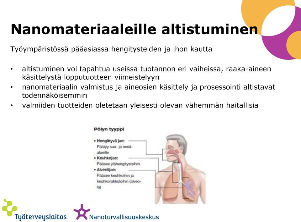 lopputuotteen viimeistelyyn nanomateriaalin valmistus ja aineosien käsittely ja