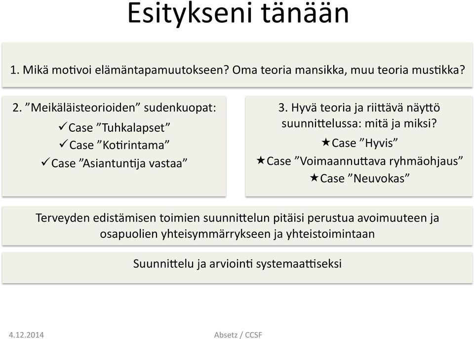 Hyvä teoria ja rii+ävä näy+ö suunni+elussa: mitä ja miksi?