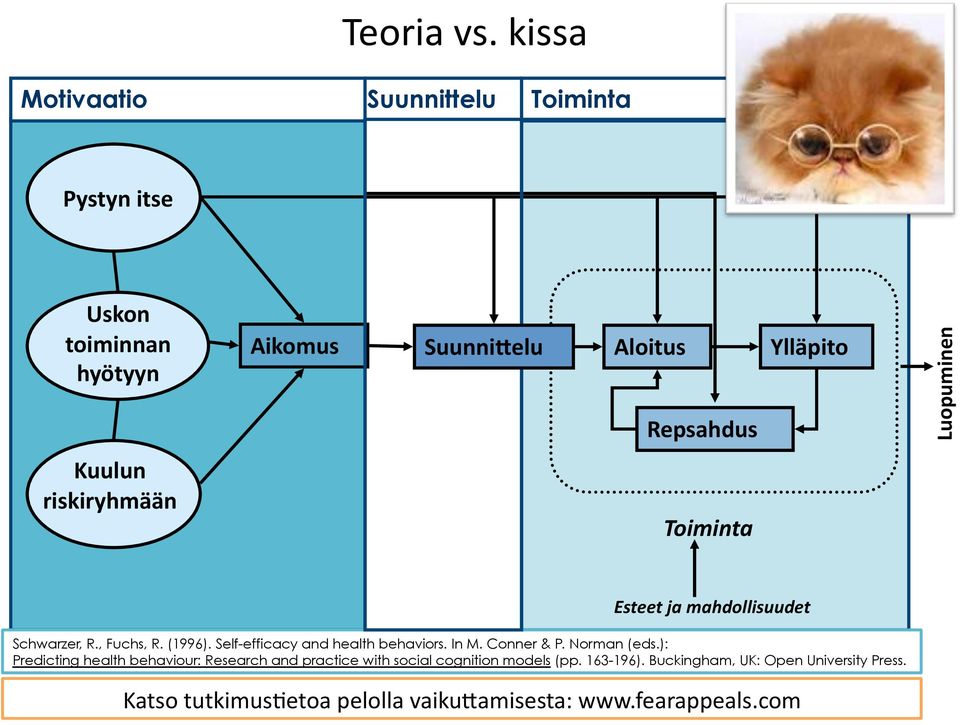 Luopuminen Kuulun riskiryhmään Toiminta 4.12.2014 Esteet ja mahdollisuudet Schwarzer, R., Fuchs, R. (1996).