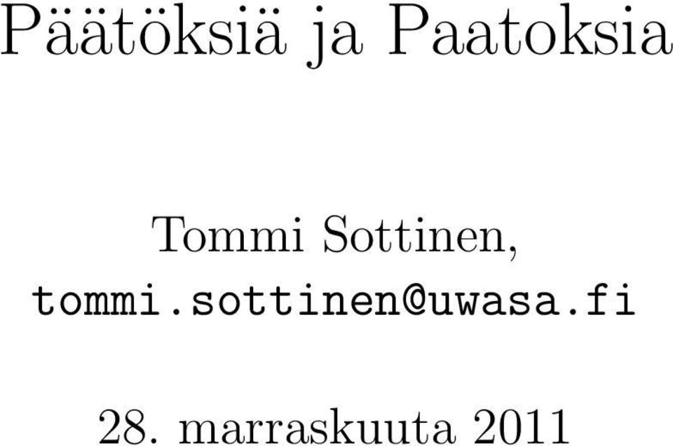 Sottinen, tommi.