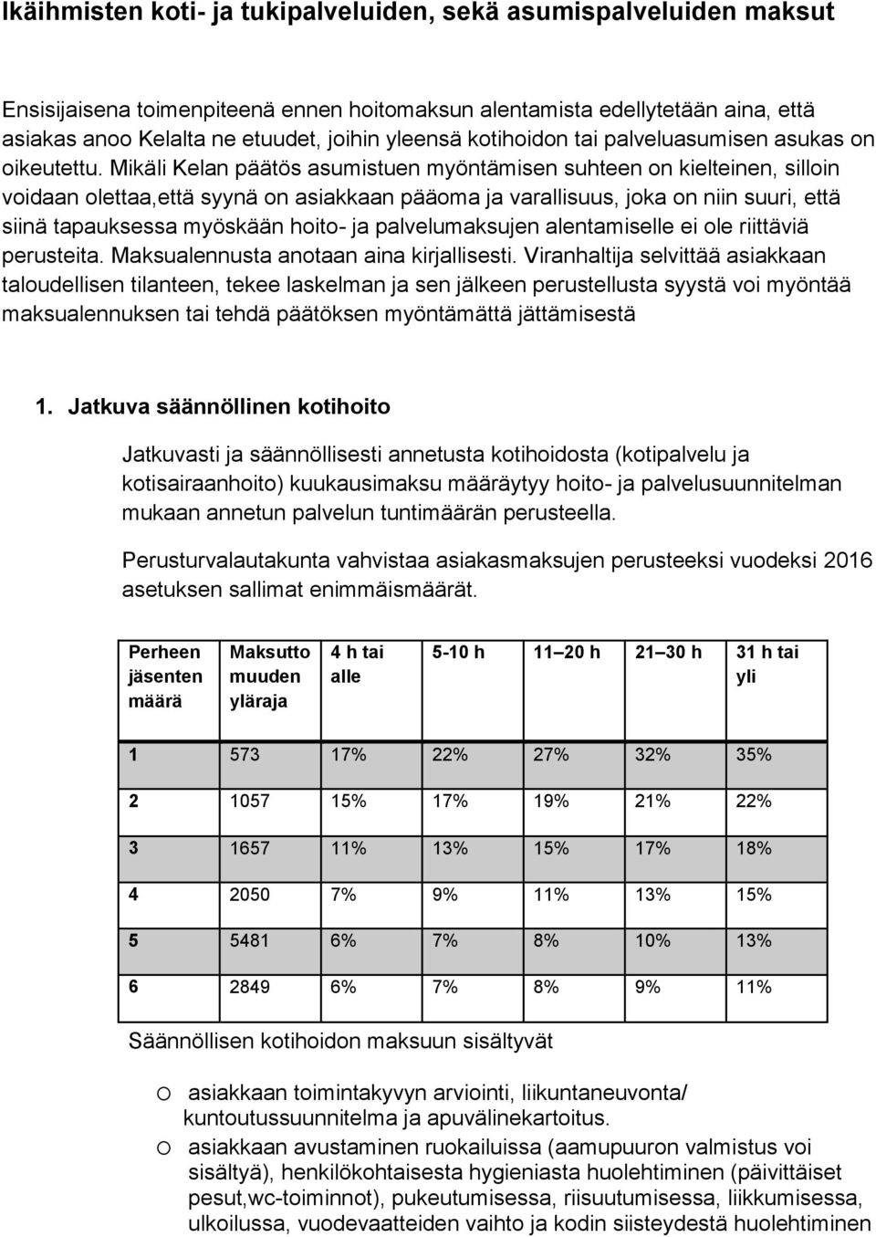 Mikäli Kelan päätös asumistuen myöntämisen suhteen on kielteinen, silloin voidaan olettaa,että syynä on asiakkaan pääoma ja varallisuus, joka on niin suuri, että siinä tapauksessa myöskään hoito- ja