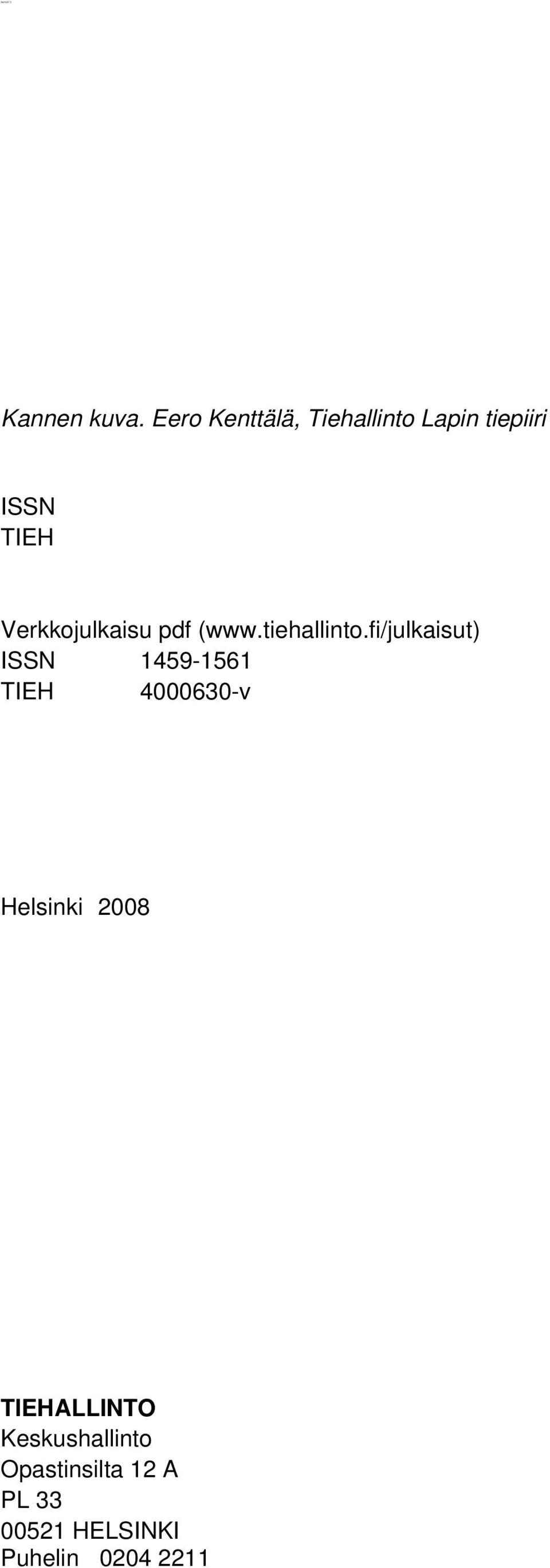 Verkkojulkaisu pdf (www.tiehallinto.
