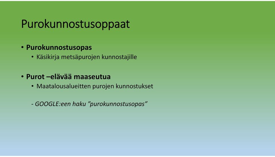 elävää maaseutua Maatalousalueitten