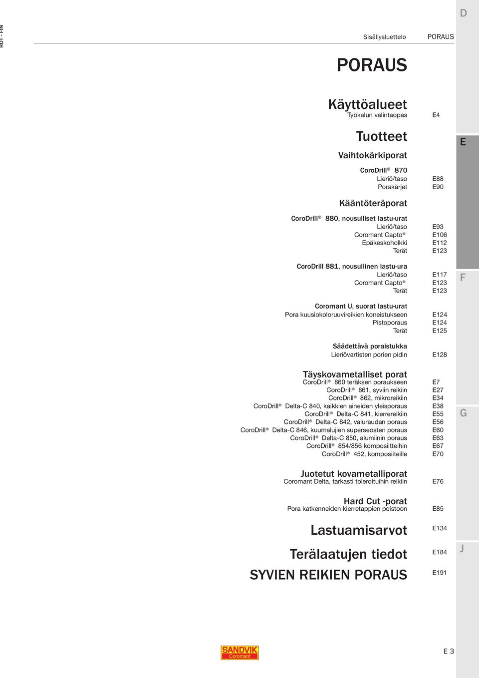 poraistukka Lieriövartisten porien pidin Täyskovametalliset porat CoroDrill 860 teräksen poraukseen CoroDrill 861, syviin reikiin CoroDrill 862, mikroreikiin CoroDrill Delta-C 840, kaikkien aineiden