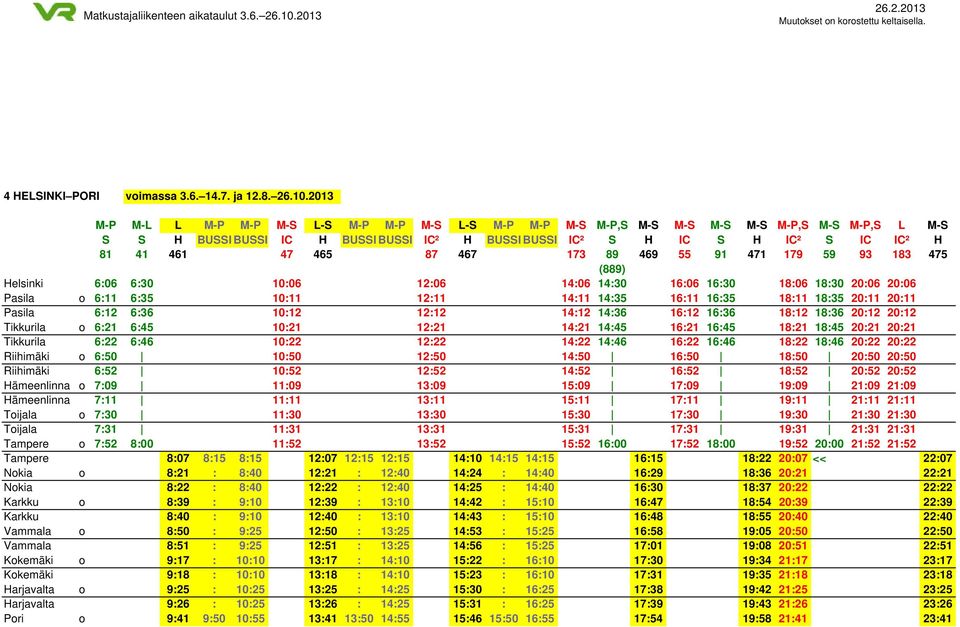 465 87 467 173 89 469 55 91 471 179 59 93 183 475 (889) Helsinki 6:06 6:30 10:06 12:06 14:06 14:30 16:06 16:30 18:06 18:30 20:06 20:06 Pasila o 6:11 6:35 10:11 12:11 14:11 14:35 16:11 16:35 18:11