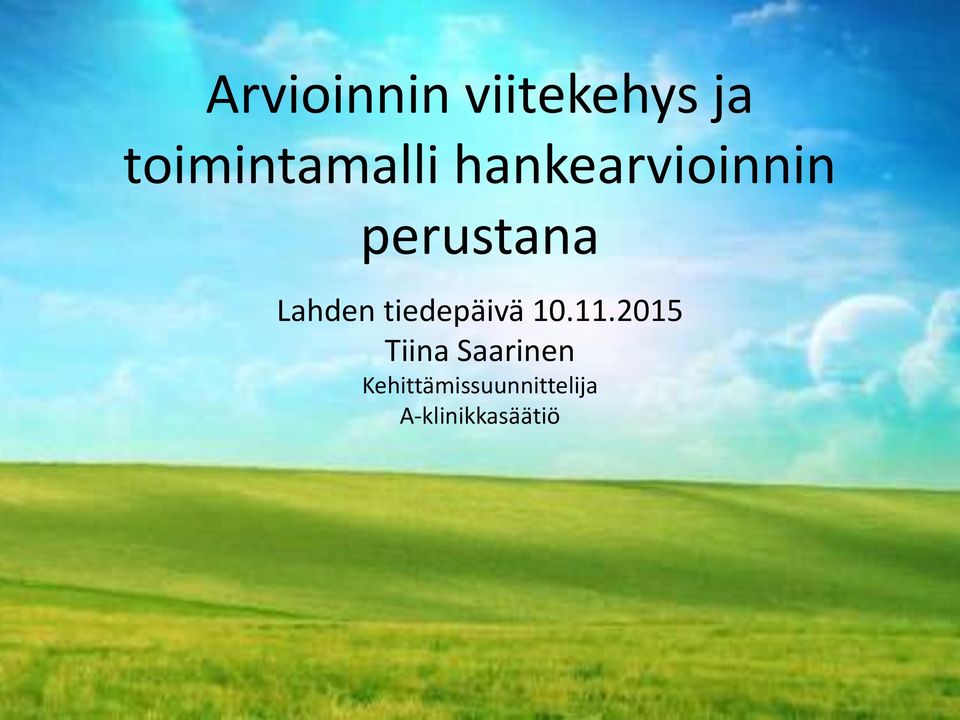 perustana Lahden tiedepäivä 10.11.