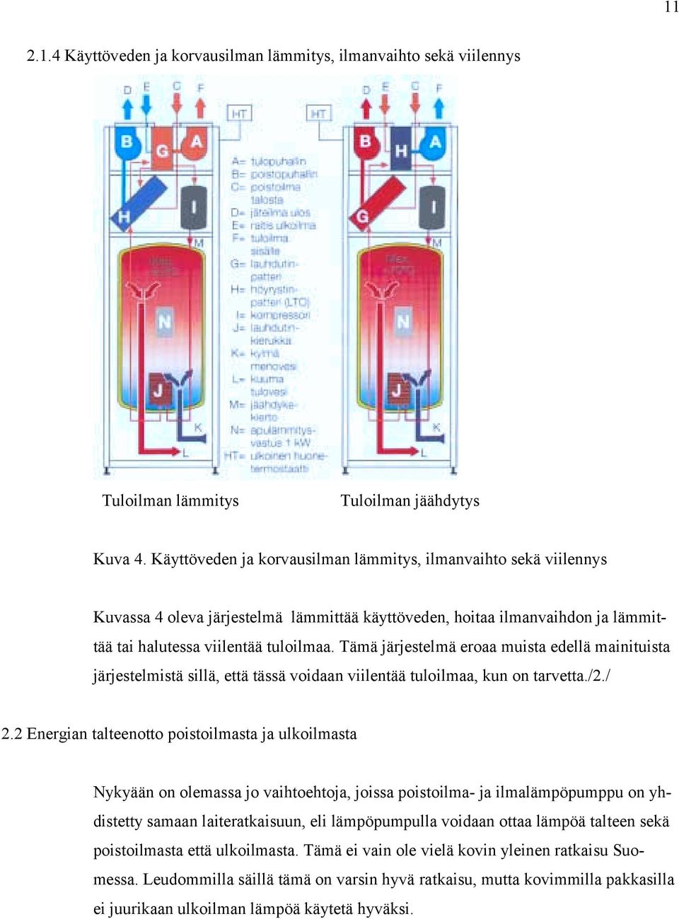Tämä järjestelmä eroaa muista edellä mainituista järjestelmistä sillä, että tässä voidaan viilentää tuloilmaa, kun on tarvetta./2./ 2.