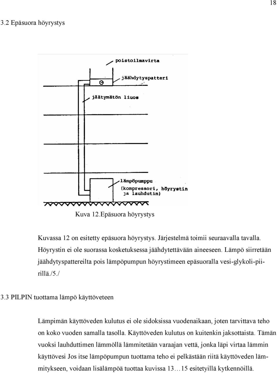 3 PILPIN tuottama lämpö käyttöveteen Lämpimän käyttöveden kulutus ei ole sidoksissa vuodenaikaan, joten tarvittava teho on koko vuoden samalla tasolla.