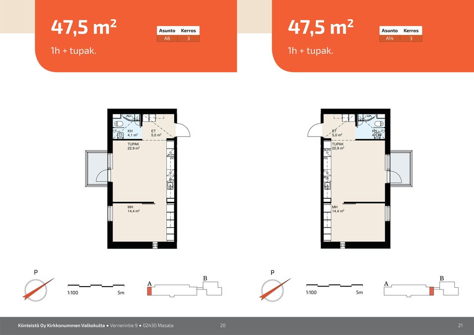 47,5 5,0 m 2 5,0 m 2