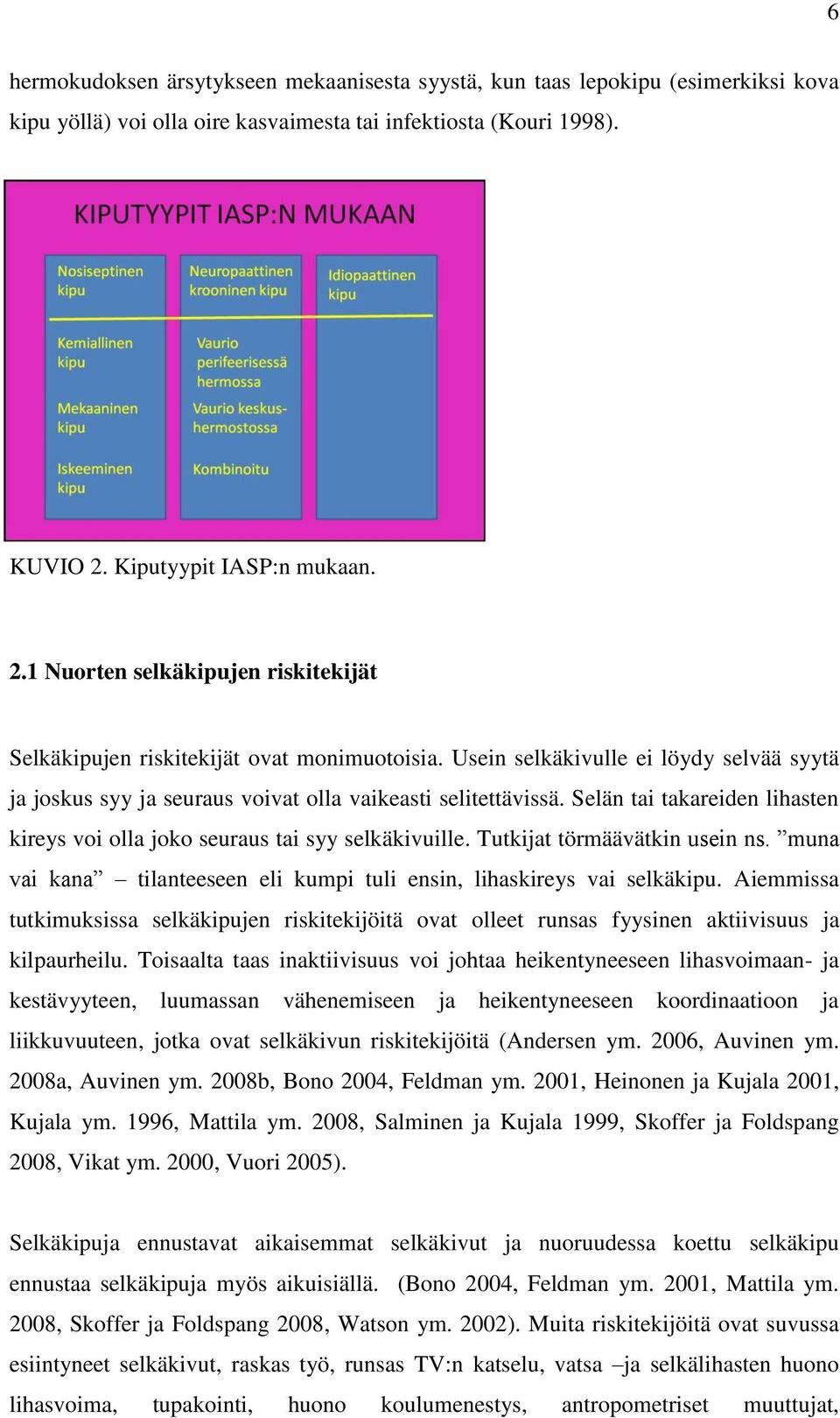 Usein selkäkivulle ei löydy selvää syytä ja joskus syy ja seuraus voivat olla vaikeasti selitettävissä. Selän tai takareiden lihasten kireys voi olla joko seuraus tai syy selkäkivuille.