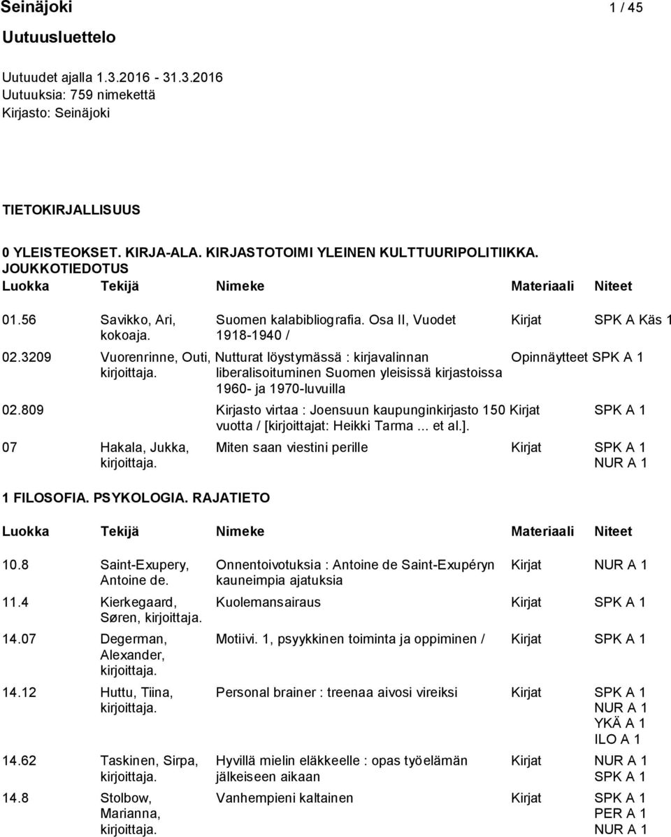 3209 Vuorenrinne, Outi, Nutturat löystymässä : kirjavalinnan Opinnäytteet liberalisoituminen Suomen yleisissä kirjastoissa 1960- ja 1970-luvuilla 02.