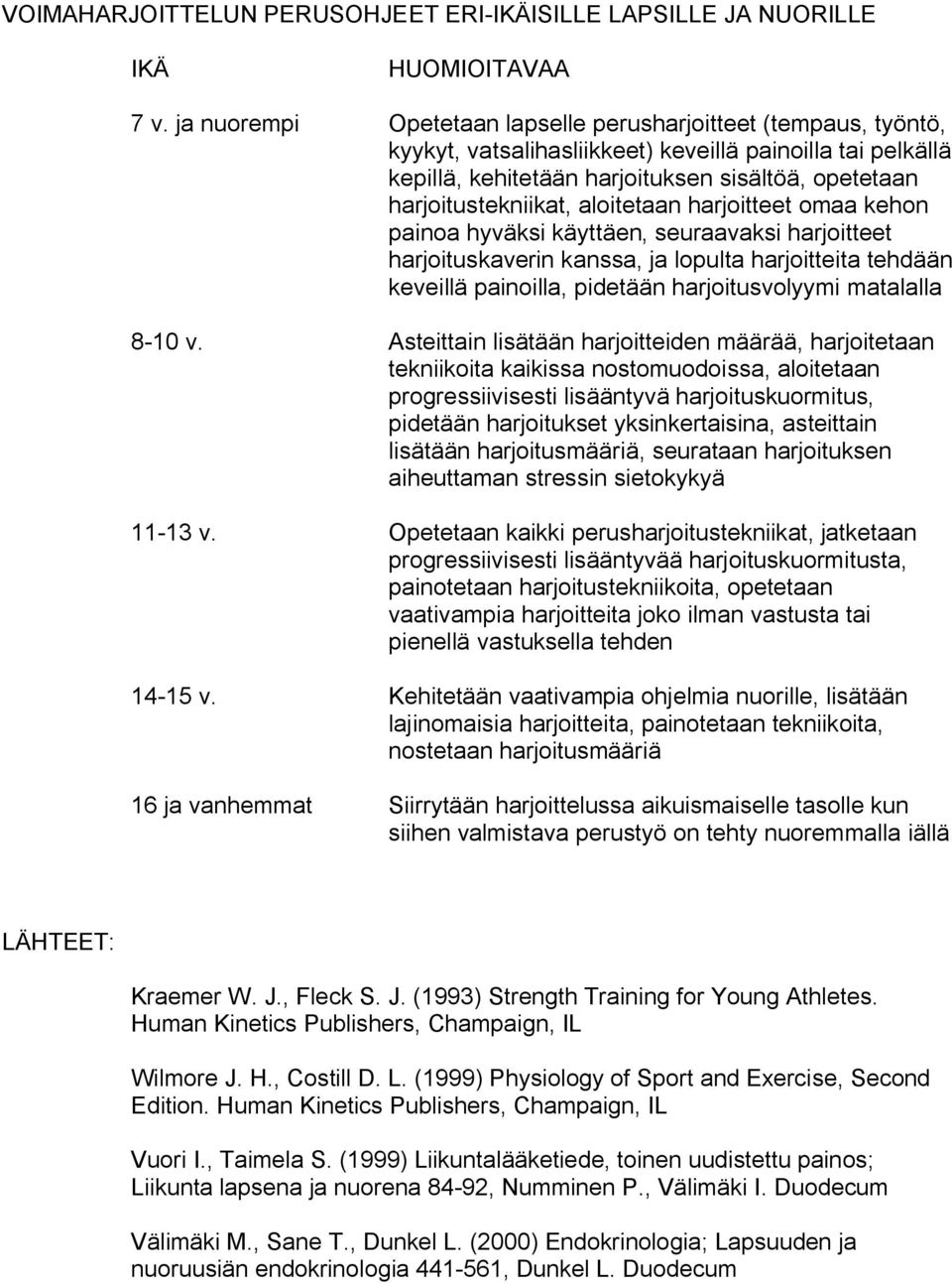 aloitetaan harjoitteet omaa kehon painoa hyväksi käyttäen, seuraavaksi harjoitteet harjoituskaverin kanssa, ja lopulta harjoitteita tehdään keveillä painoilla, pidetään harjoitusvolyymi matalalla 8