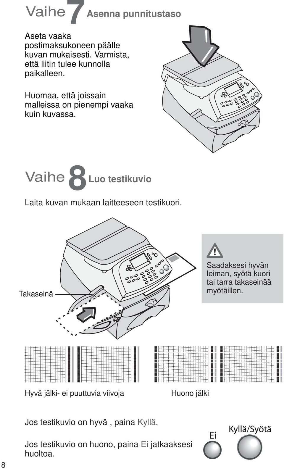 Vaihe 8 Luo testikuvio Laita kuvan mukaan laitteeseen testikuori.