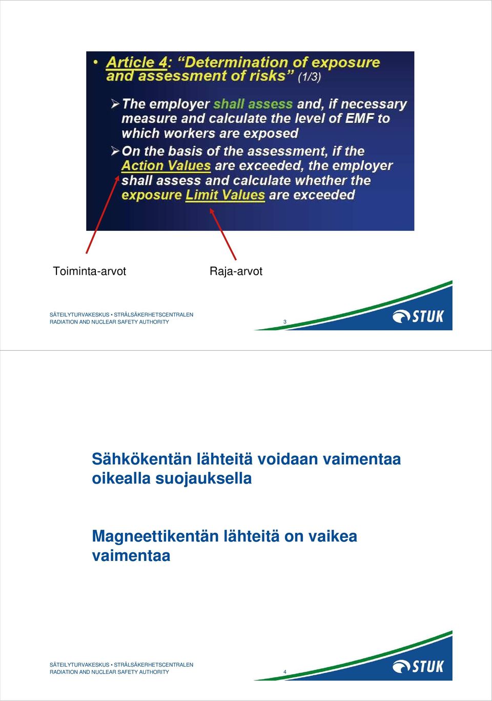 vaimentaa oikealla suojauksella Magneettikentän