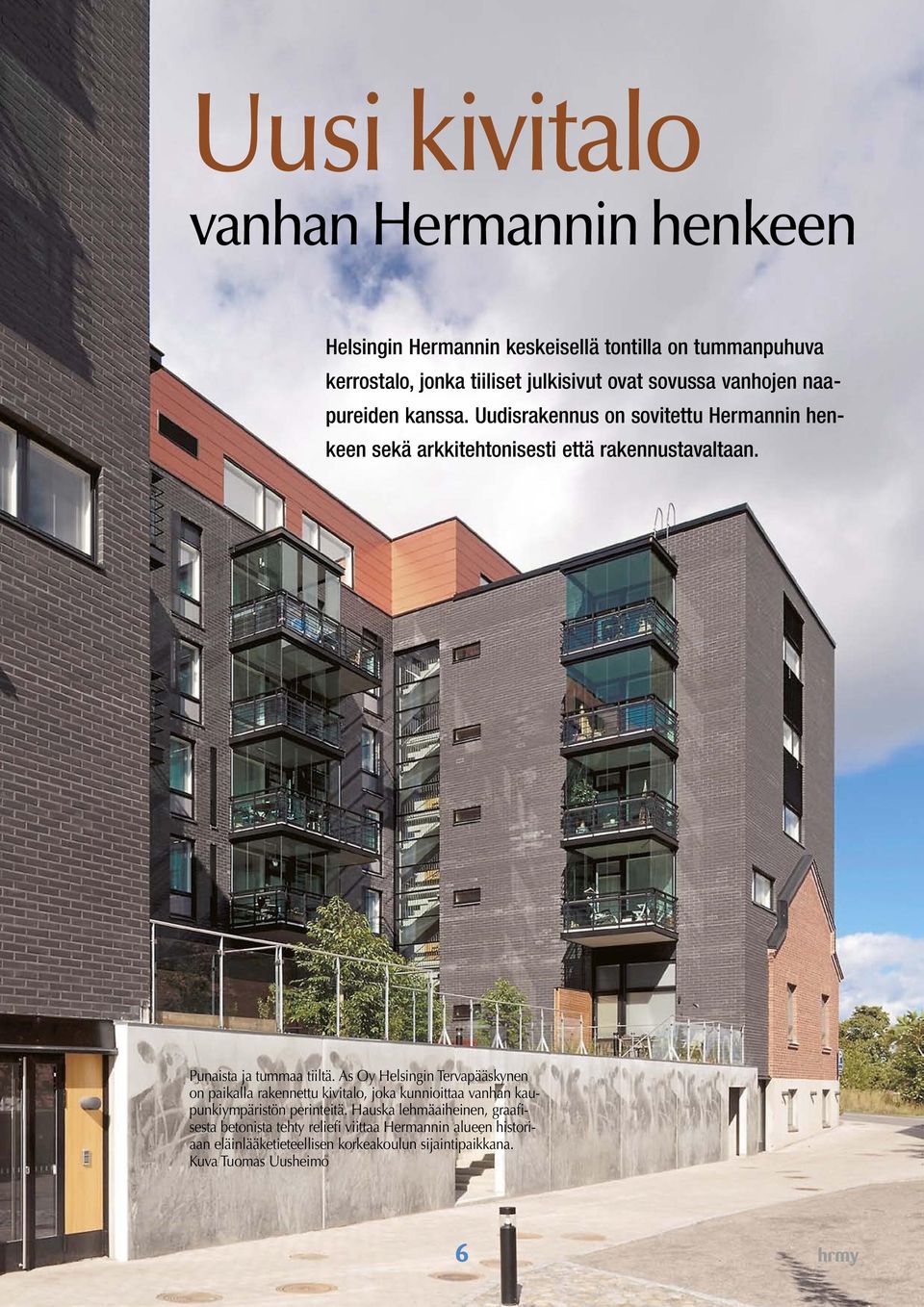 As Oy Helsingin Tervapääskynen on paikalla rakennettu kivitalo, joka kunnioittaa vanhan kaupunkiympäristön perinteitä.